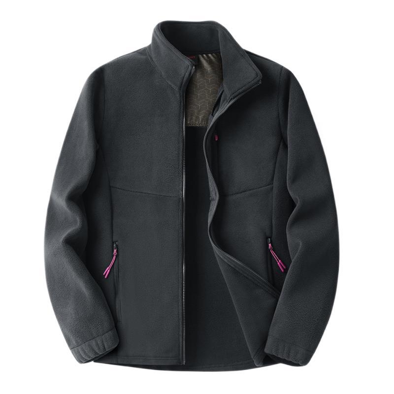 Spring and Autumn Couple's Outdoor Sports Fleece Sweatshirt, Thickened Windproof Mountaineering Warm Fleece Anti-Pilling Jacket
