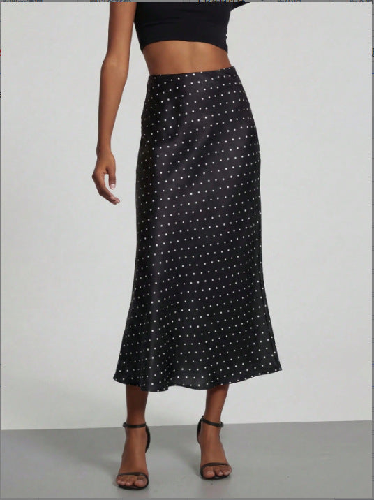 Elegant Satin Midi Skirt – Flowy & Slimming – Hidden Picks Online