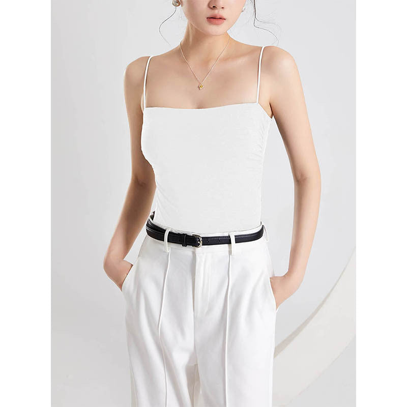 Built-In Bra Pleated Camisole – Summer Essential – Hidden Picks Online