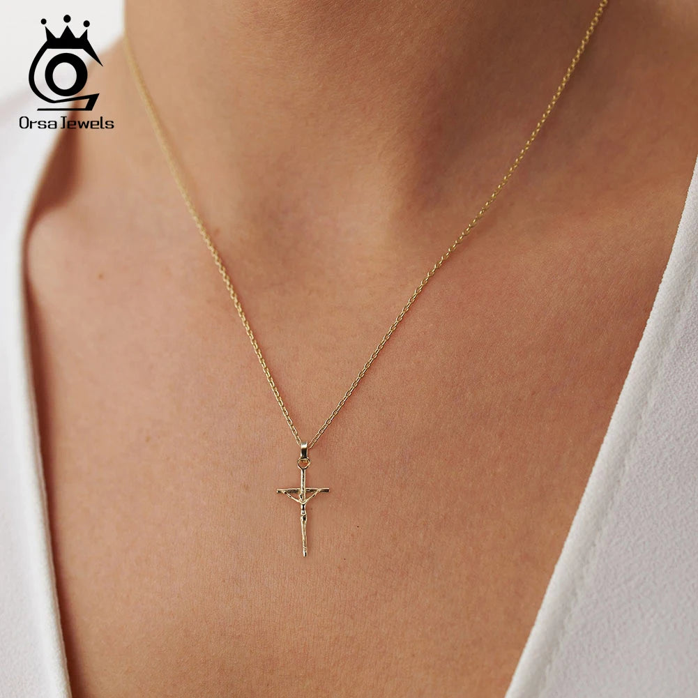 ORSA JEWELS Sterling Silver Cross Pendant Necklace – Hip Hop Christian Jewelry