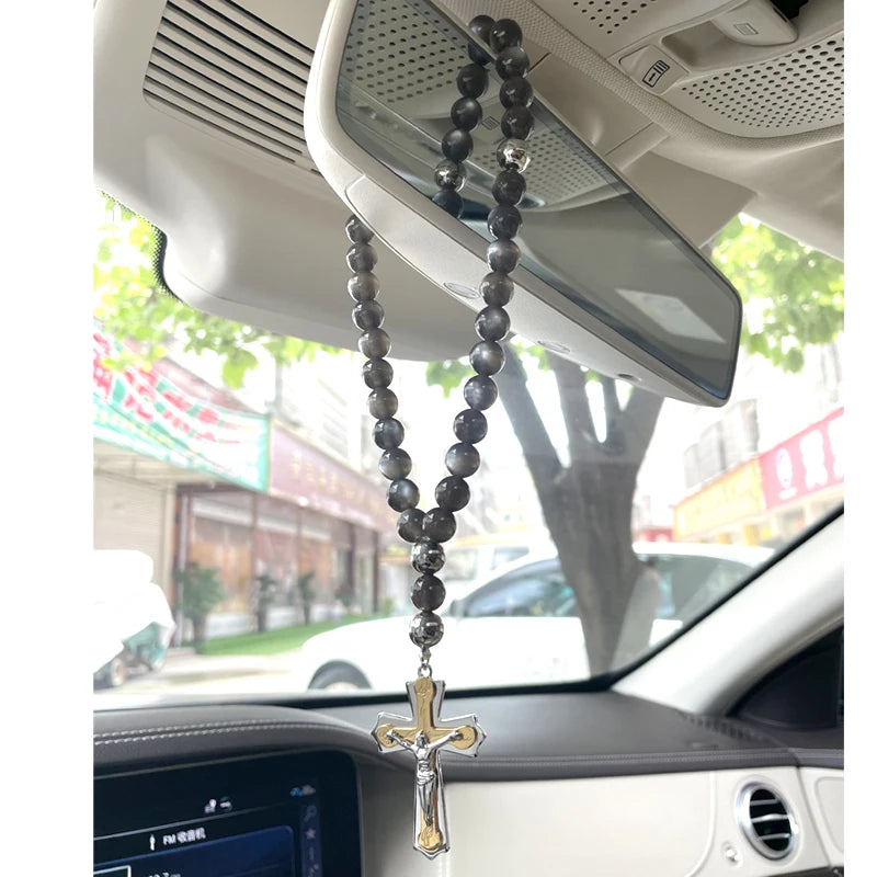 33-Bead Jesus Prayer Rosary – Stainless Steel Car Pendant & Hanging
