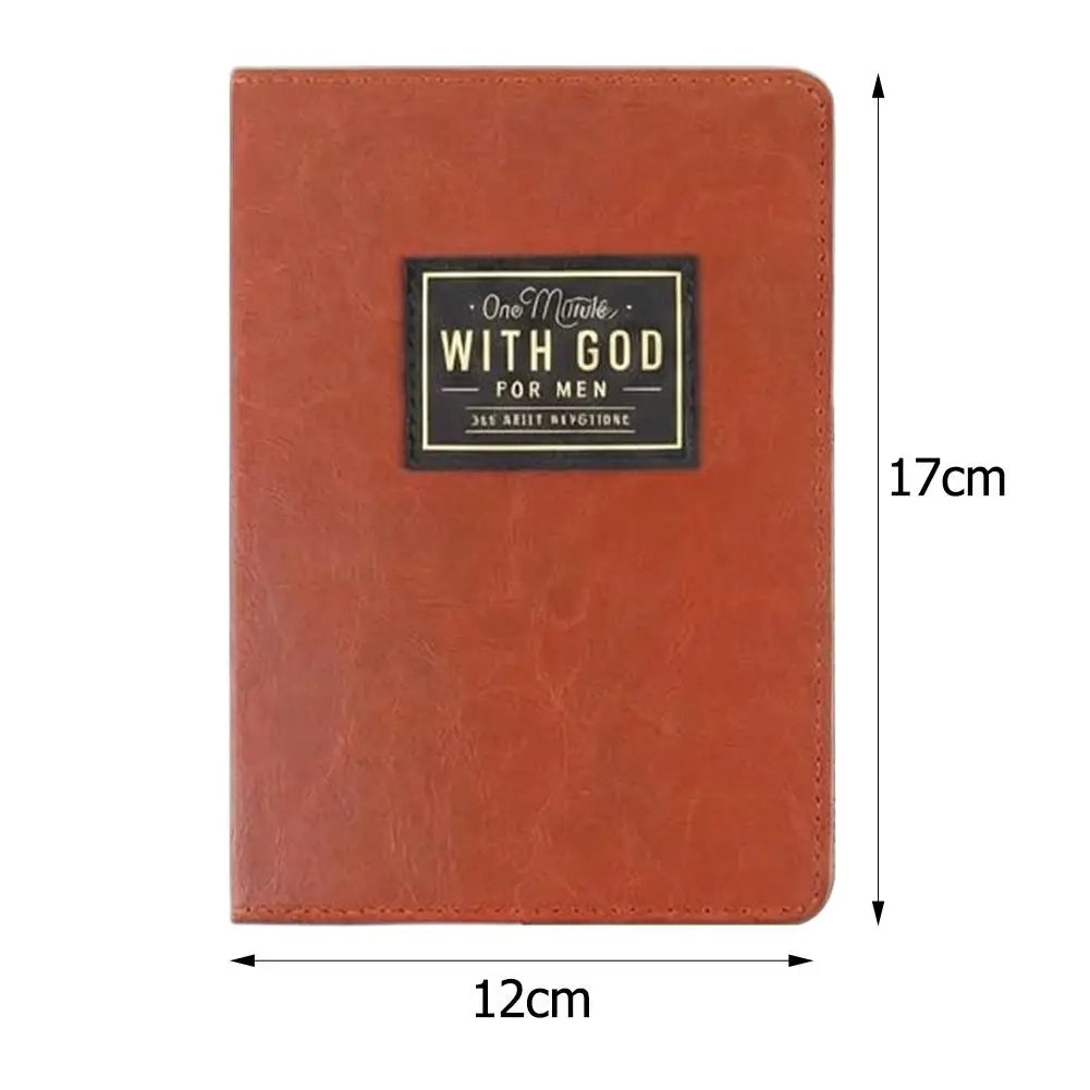 Brown Cover 365 Days Daily Reflection Journal Men Daily Record Notebook Portable Thought Tracking Hardcover Diary Book