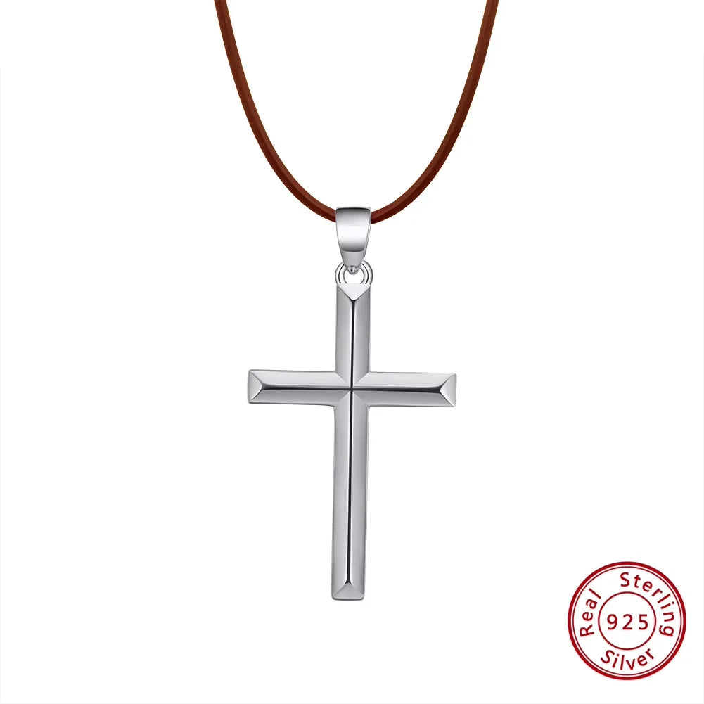 ORSA JEWELS 14K Gold Cross Pendant Necklace – Sterling Silver Christian Jewelry