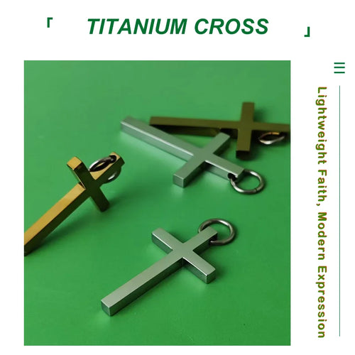 Aerospace Titanium Cross Pendant – Hypoallergenic Unisex Christian Jewelry