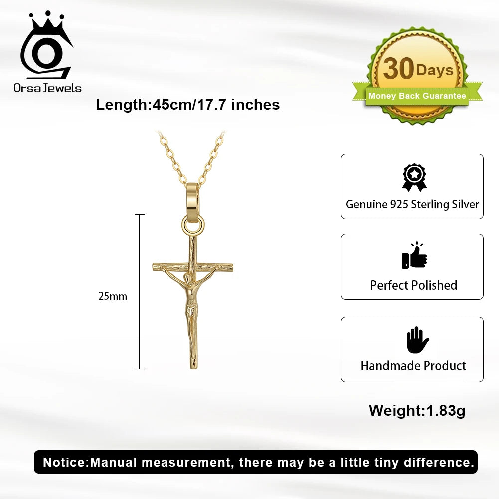 ORSA JEWELS Sterling Silver Cross Pendant Necklace – Hip Hop Christian Jewelry