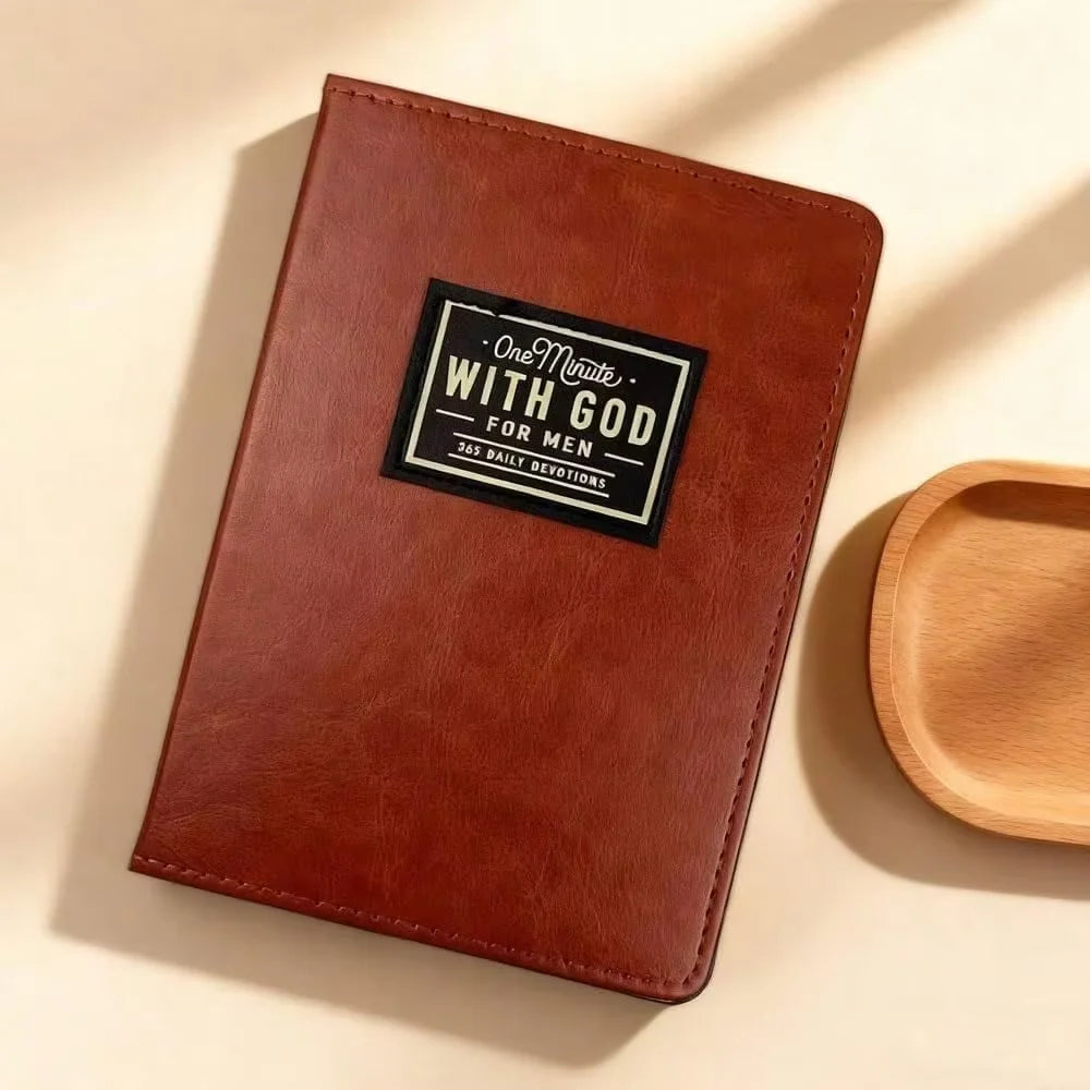 Brown Cover 365 Days Daily Reflection Journal Men Daily Record Notebook Portable Thought Tracking Hardcover Diary Book