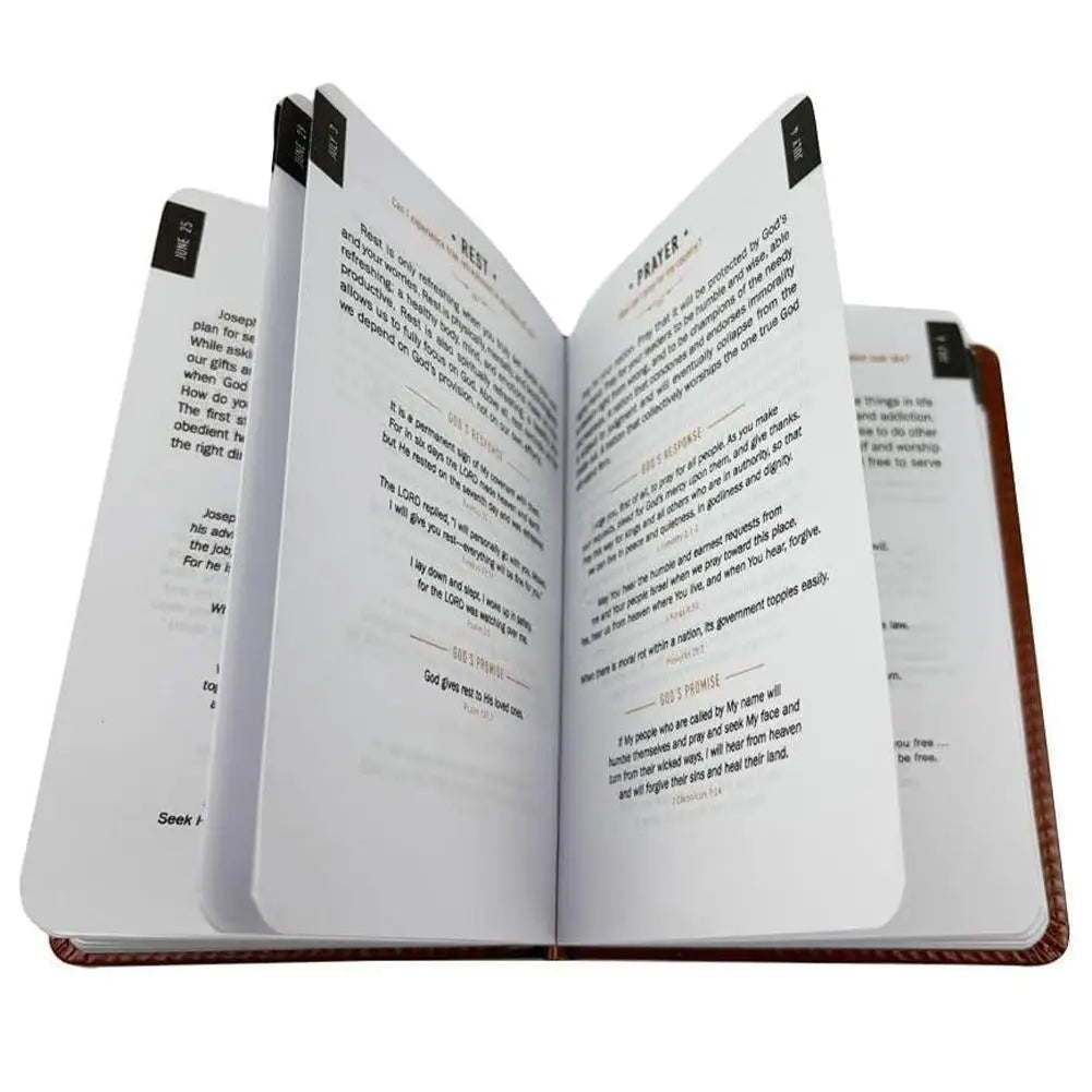 Brown Cover 365 Days Daily Reflection Journal Men Daily Record Notebook Portable Thought Tracking Hardcover Diary Book