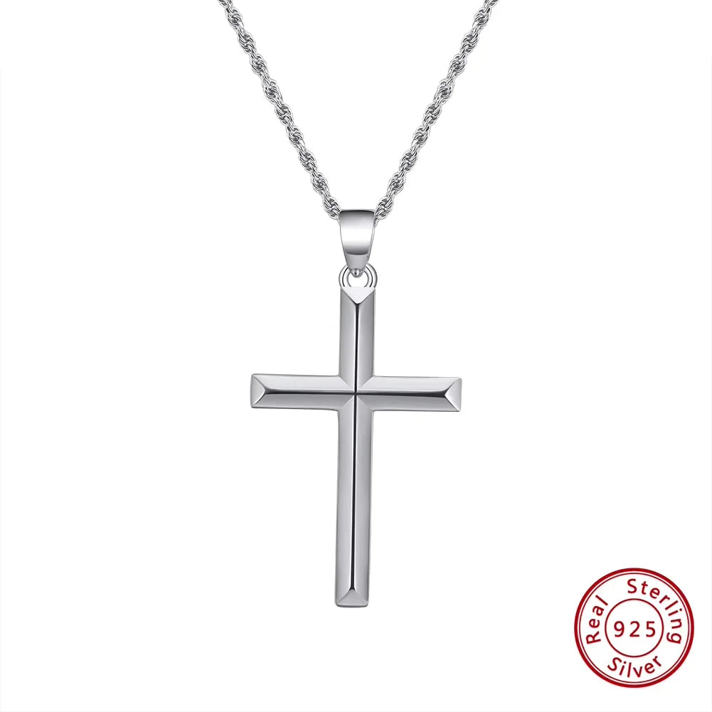 ORSA JEWELS 14K Gold Cross Pendant Necklace – Sterling Silver Christian Jewelry