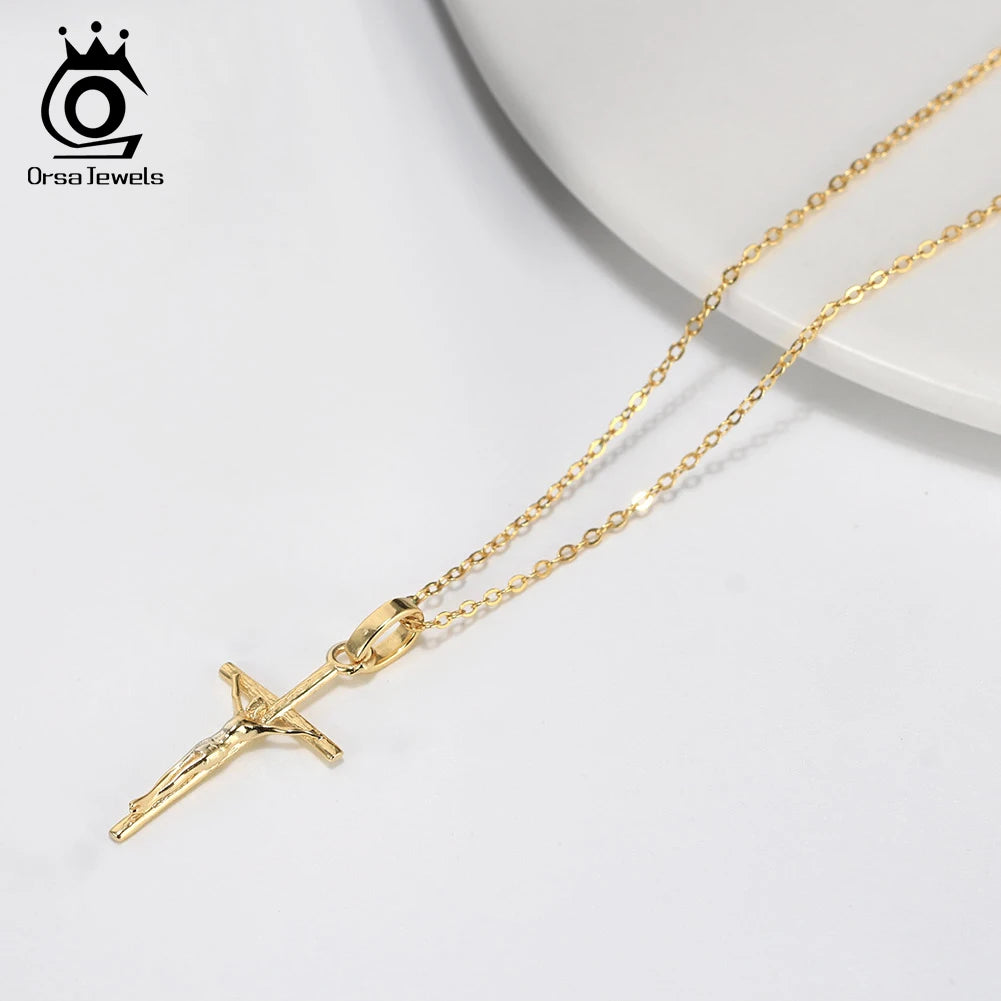 ORSA JEWELS Sterling Silver Cross Pendant Necklace – Hip Hop Christian Jewelry