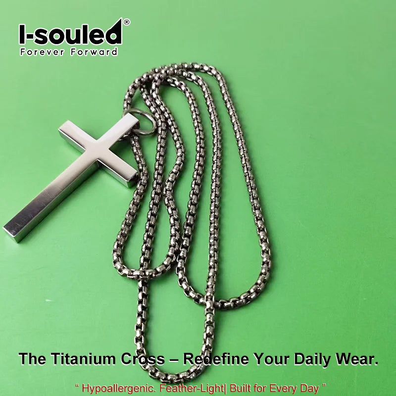 Aerospace Titanium Cross Pendant – Hypoallergenic Unisex Christian Jewelry