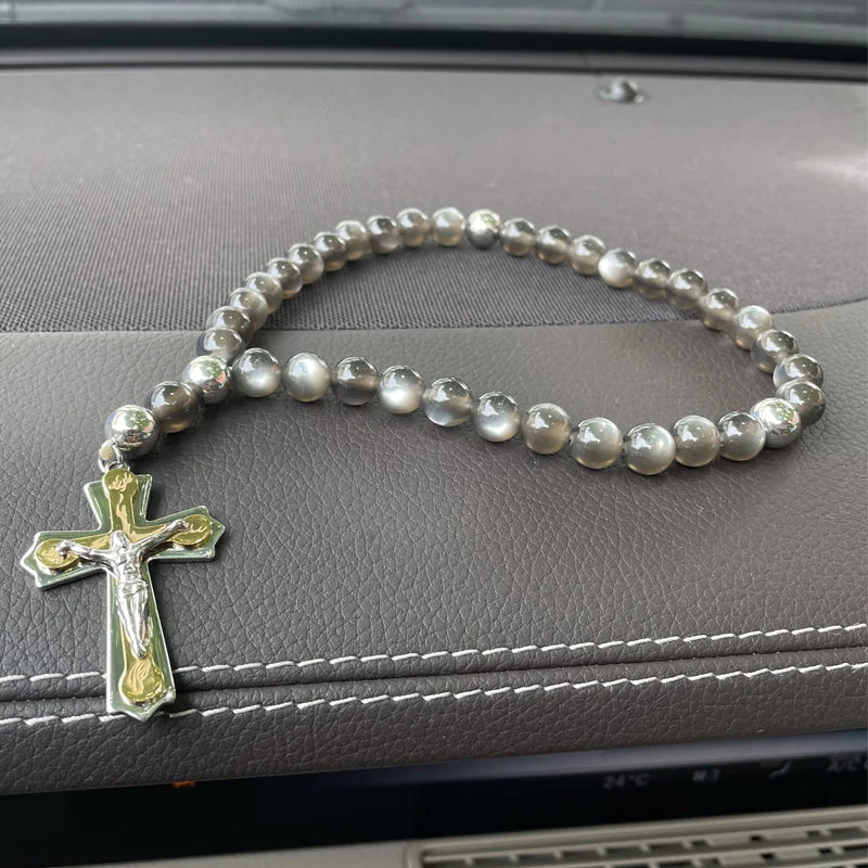 33-Bead Jesus Prayer Rosary – Stainless Steel Car Pendant & Hanging