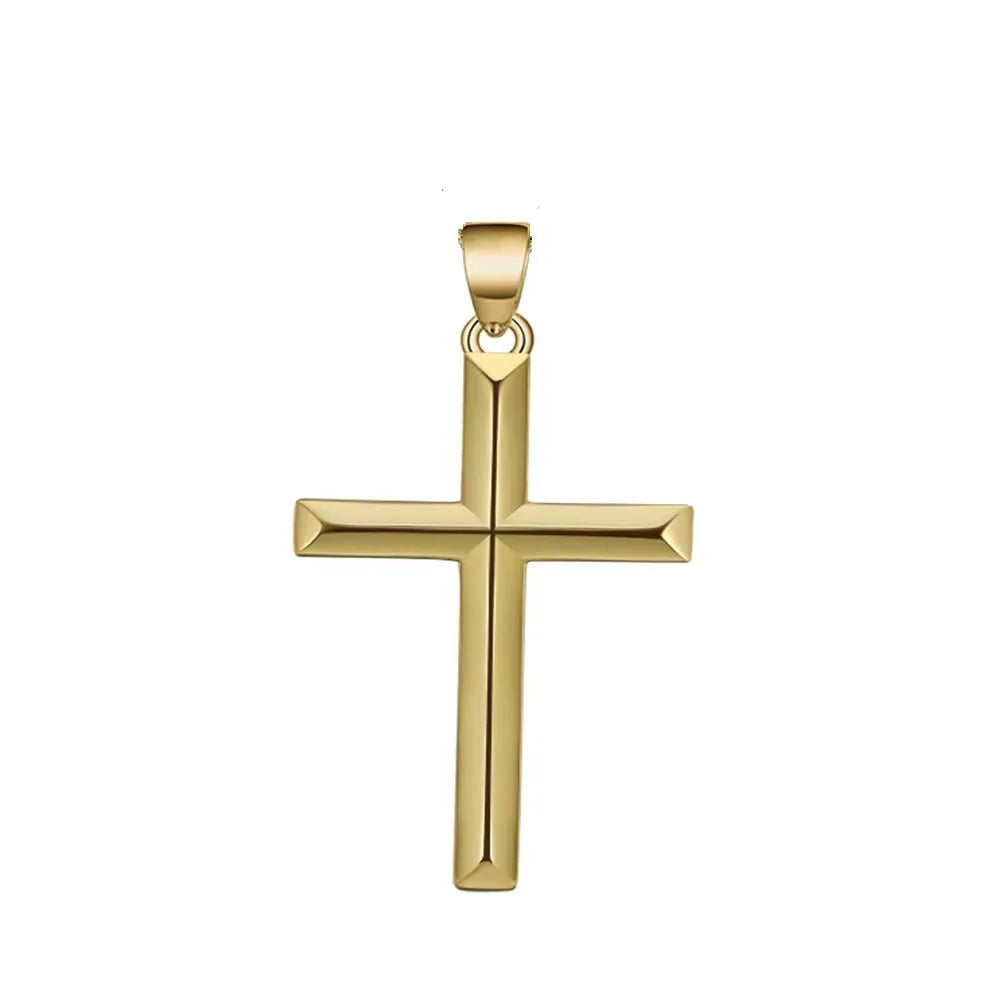 ORSA JEWELS 14K Gold Cross Pendant Necklace – Sterling Silver Christian Jewelry
