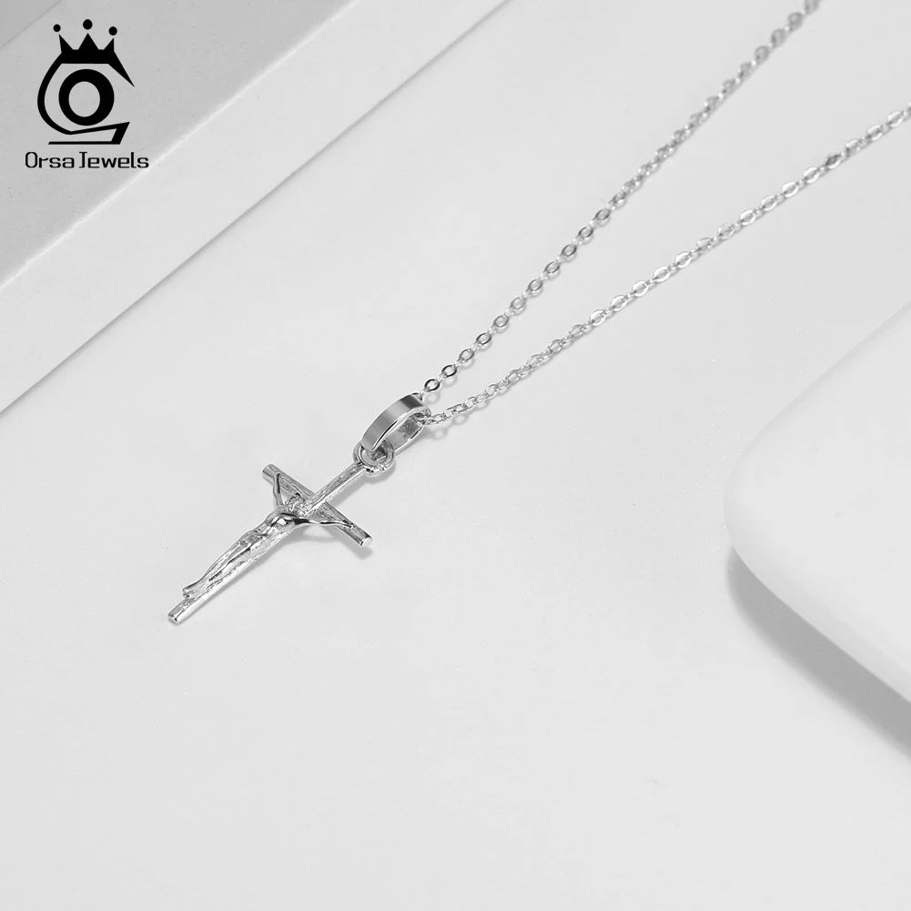 ORSA JEWELS Sterling Silver Cross Pendant Necklace – Hip Hop Christian Jewelry