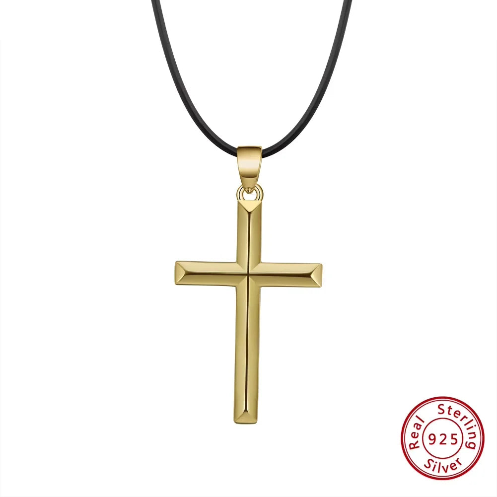 ORSA JEWELS 14K Gold Cross Pendant Necklace – Sterling Silver Christian Jewelry