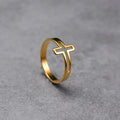 Jesus Cross Stainless Steel Ring – Lord’s Prayer Catholic Rosary Jewelry