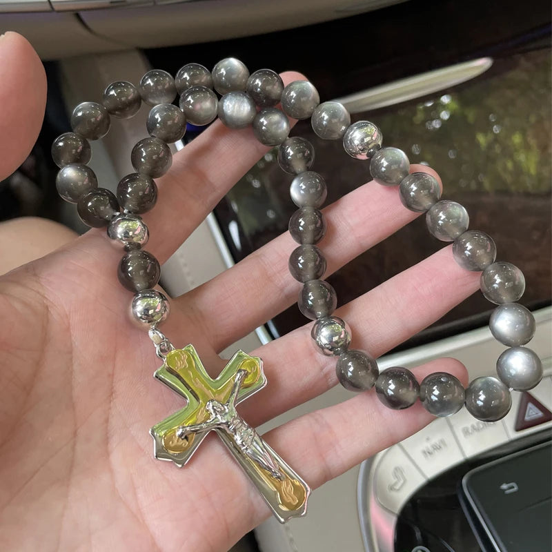 33-Bead Jesus Prayer Rosary – Stainless Steel Car Pendant & Hanging
