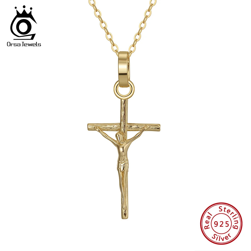 ORSA JEWELS Sterling Silver Cross Pendant Necklace – Hip Hop Christian Jewelry