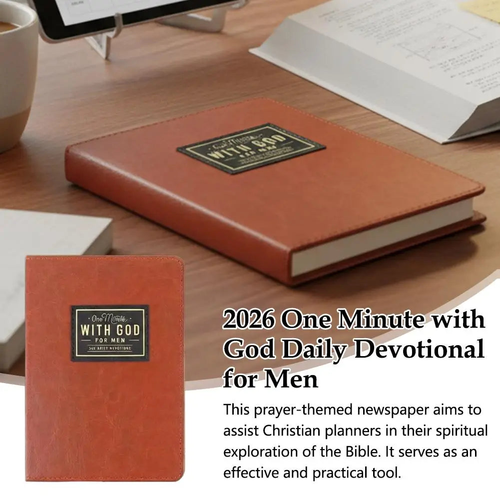 Brown Cover 365 Days Daily Reflection Journal Men Daily Record Notebook Portable Thought Tracking Hardcover Diary Book