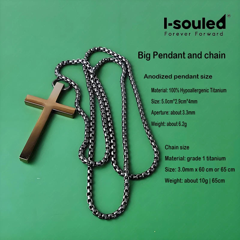 Aerospace Titanium Cross Pendant – Hypoallergenic Unisex Christian Jewelry