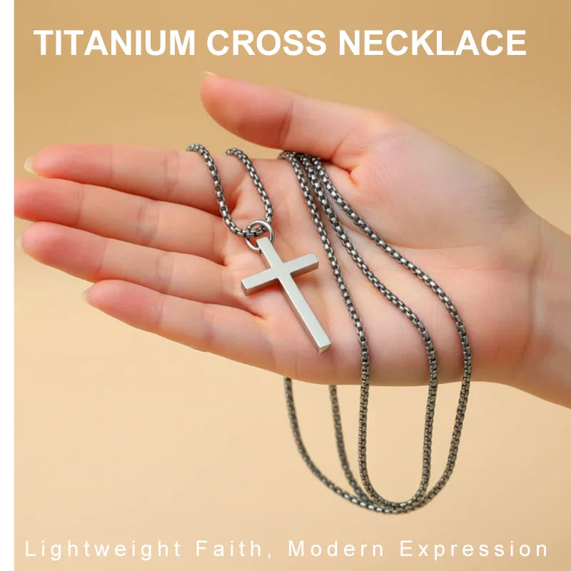 Aerospace Titanium Cross Pendant – Hypoallergenic Unisex Christian Jewelry