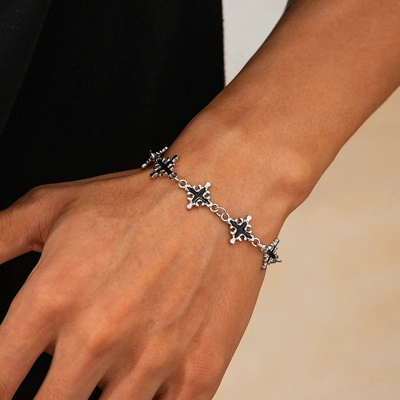 Vintage Jesus Cross Charm Bracelet – Hip Hop Silver Christian Jewelry
